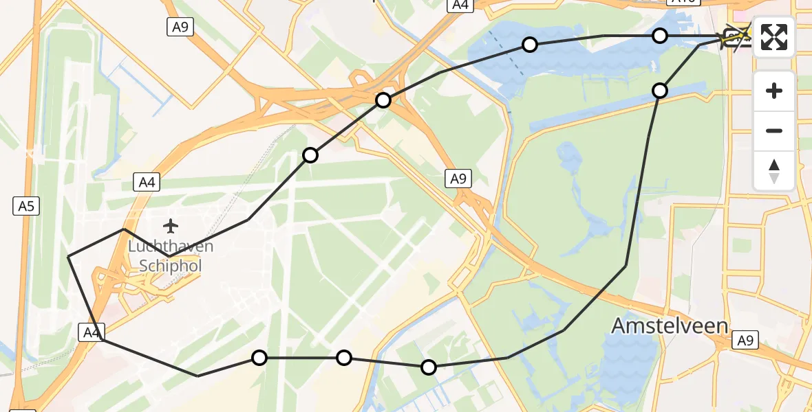 Routekaart van de vlucht: Lifeliner 1 naar VU Medisch Centrum Amsterdam
