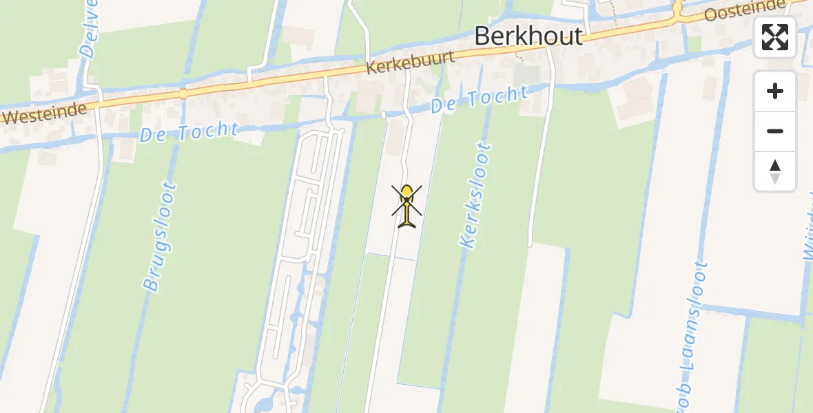 Routekaart van de vlucht: Politiehelikopter naar Berkhout