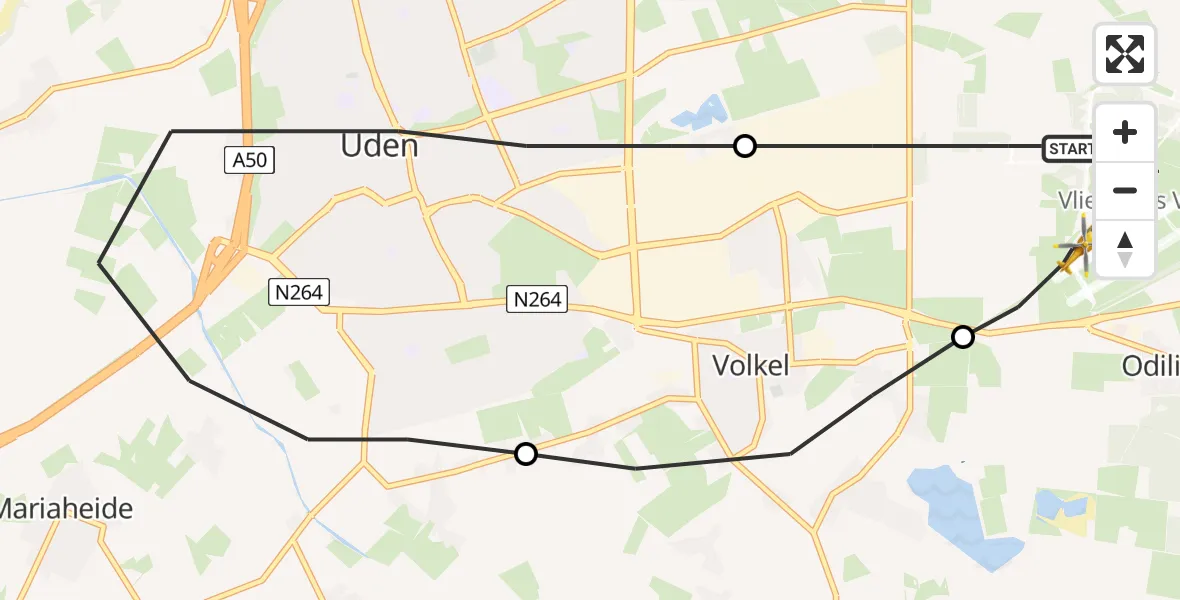 Vluchtroute Traumahelikopter Vliegbasis Volkel - Vliegbasis Volkel, 30 november 2022, 11:16