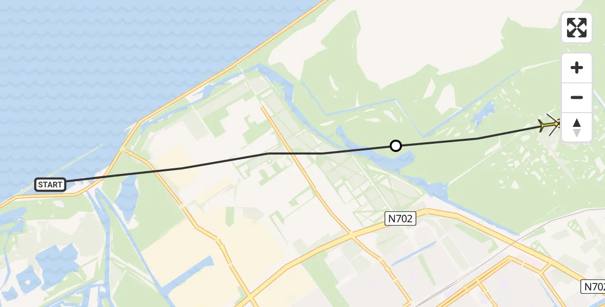 Routekaart van de vlucht: Ambulancehelikopter naar Lelystad