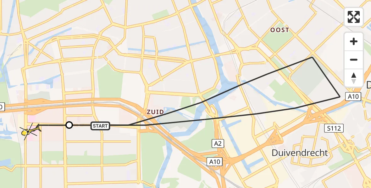 Routekaart van de vlucht: Lifeliner 1 naar VU Medisch Centrum Amsterdam