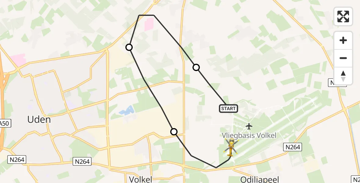 Vluchtroute Traumahelikopter Vliegbasis Volkel - Vliegbasis Volkel, 02 december 2022, 07:14
