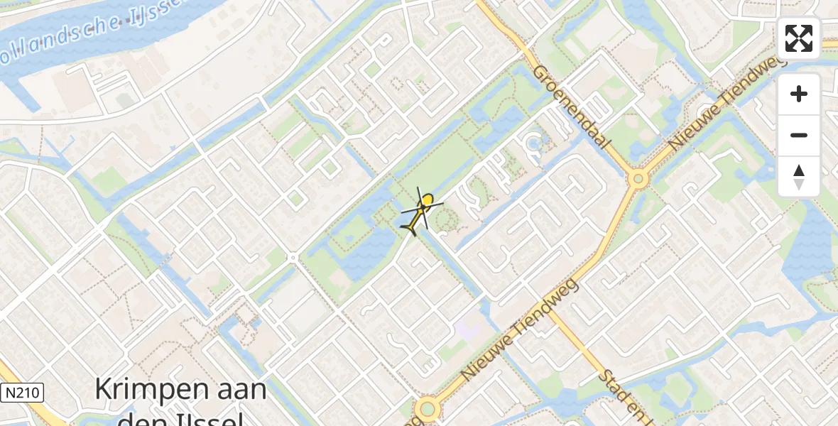 Routekaart van de vlucht: Lifeliner 1 naar Krimpen aan den IJssel