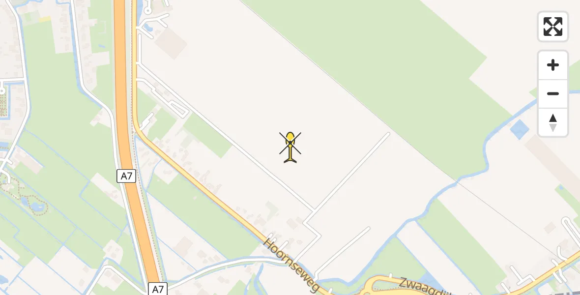 Routekaart van de vlucht: Politiehelikopter naar Wognum