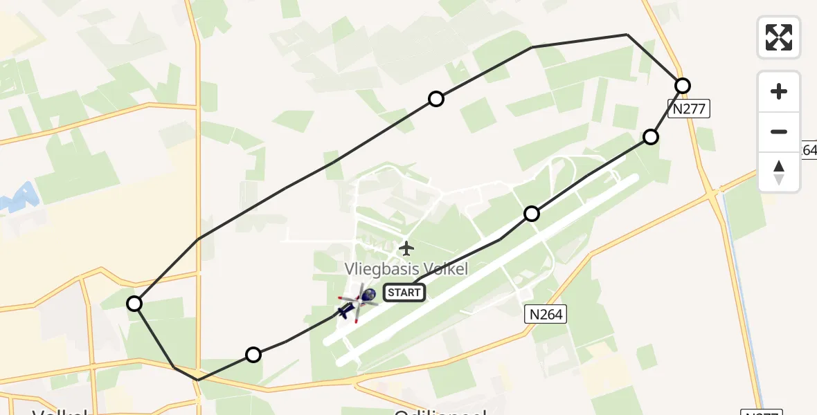 Vluchtroute Politiehelikopter Vliegbasis Volkel - Vliegbasis Volkel, 02 december 2022, 13:35