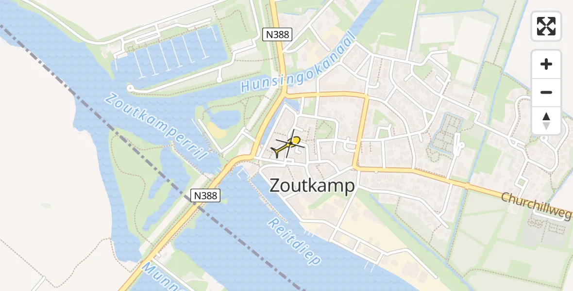 Routekaart van de vlucht: Lifeliner 4 naar Zoutkamp