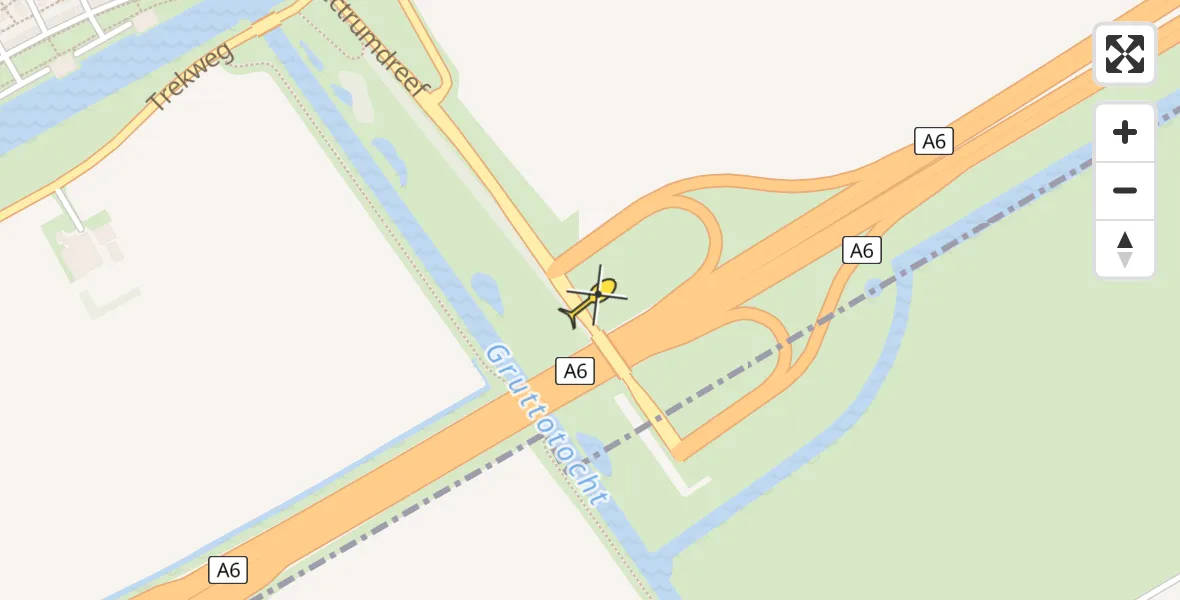 Routekaart van de vlucht: Lifeliner 1 naar Almere