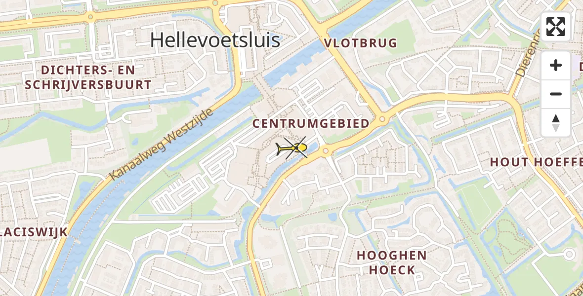 Routekaart van de vlucht: Lifeliner 2 naar Hellevoetsluis