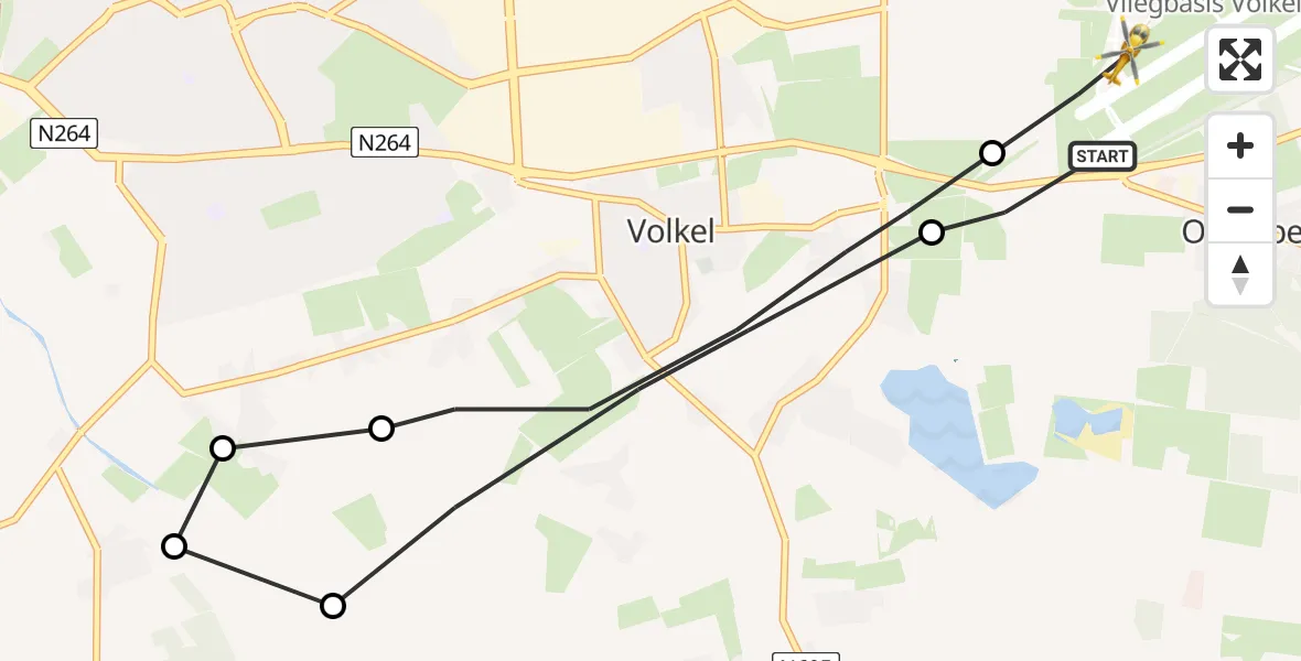 Vluchtroute Traumahelikopter Vliegbasis Volkel - Vliegbasis Volkel, 04 december 2022, 14:33