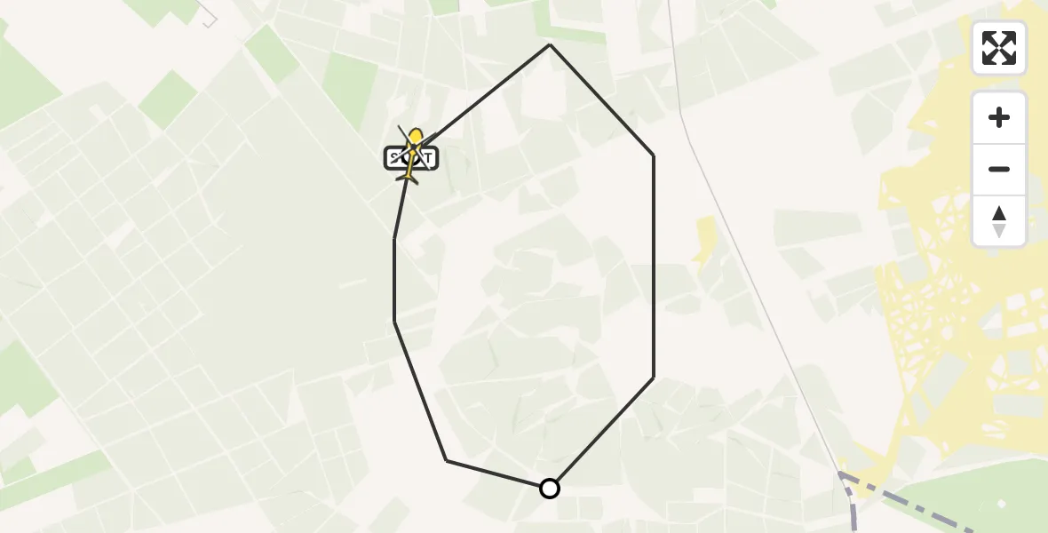 Routekaart van de vlucht: Politiehelikopter naar Oirschot