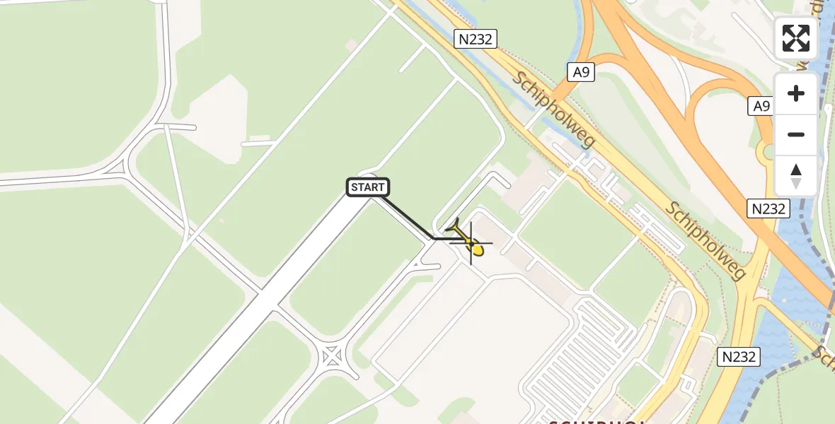 Vluchtroute Politiehelikopter van Schiphol naar Schiphol