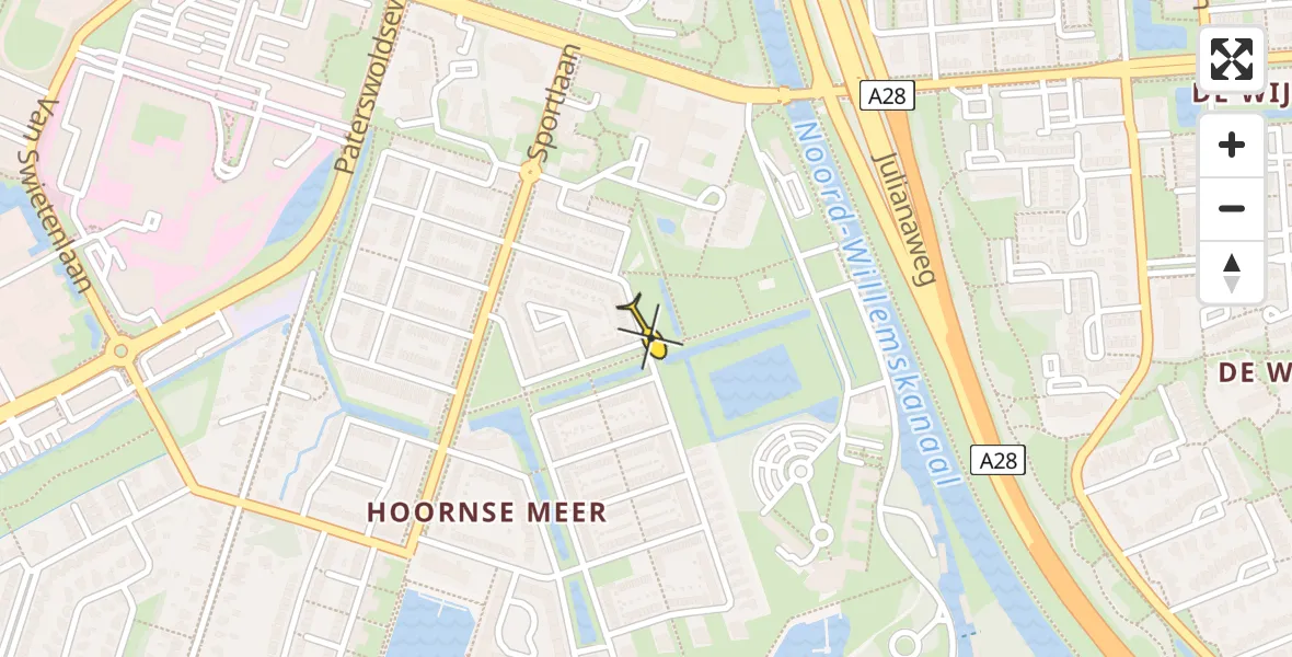 Routekaart van de vlucht: Lifeliner 4 naar Groningen