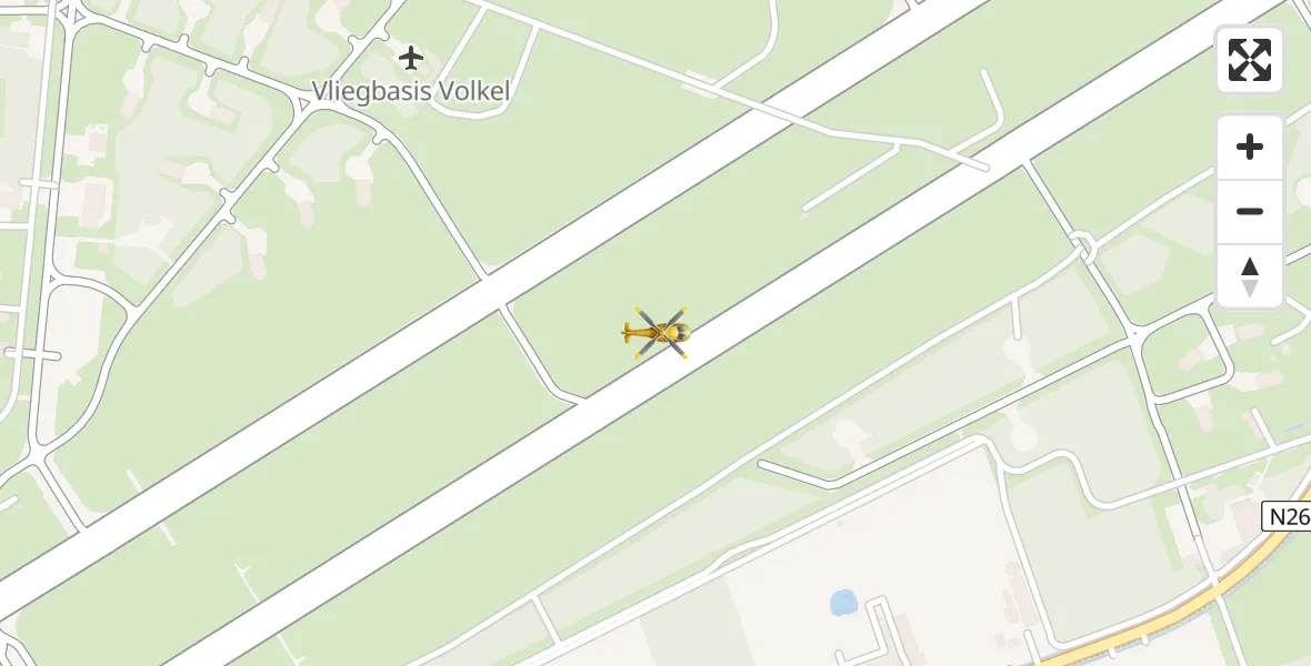 Vluchtroute Traumahelikopter Vliegbasis Volkel - Vliegbasis Volkel, 11 december 2022, 11:38