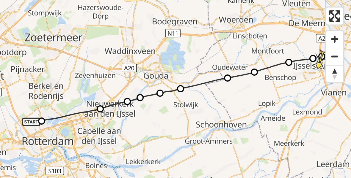 Routekaart van de vlucht: Lifeliner 2 naar Nieuwegein