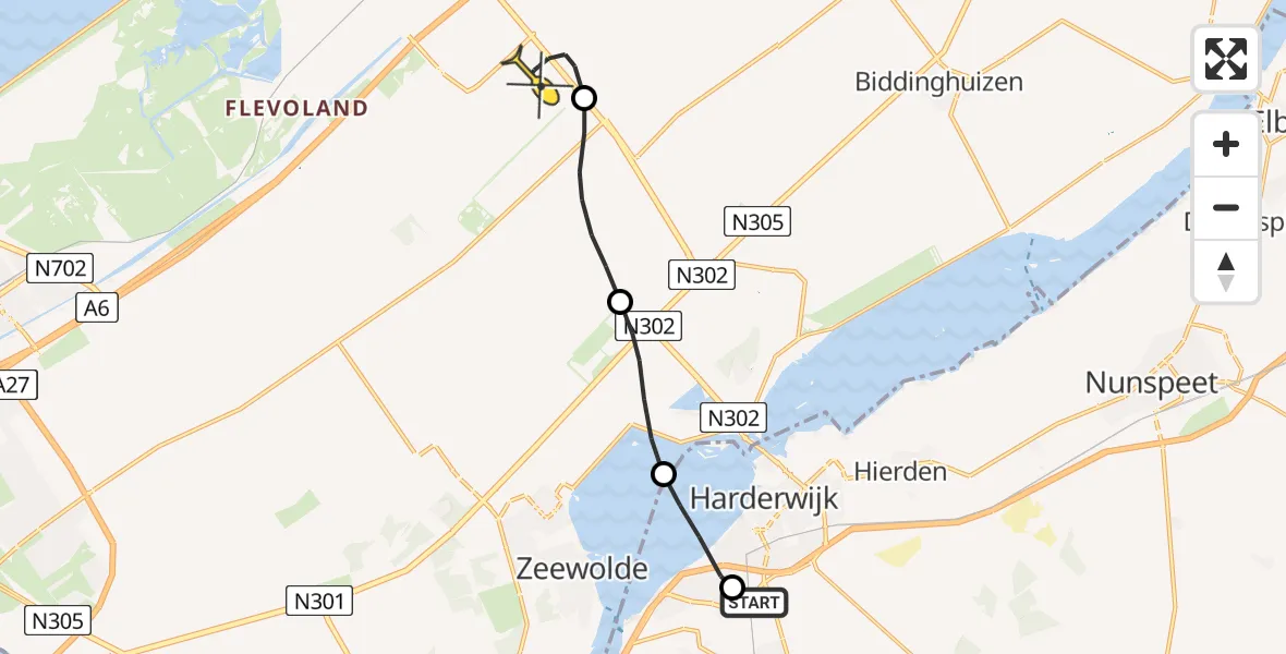 Routekaart van de vlucht: Lifeliner 1 naar Lelystad Airport