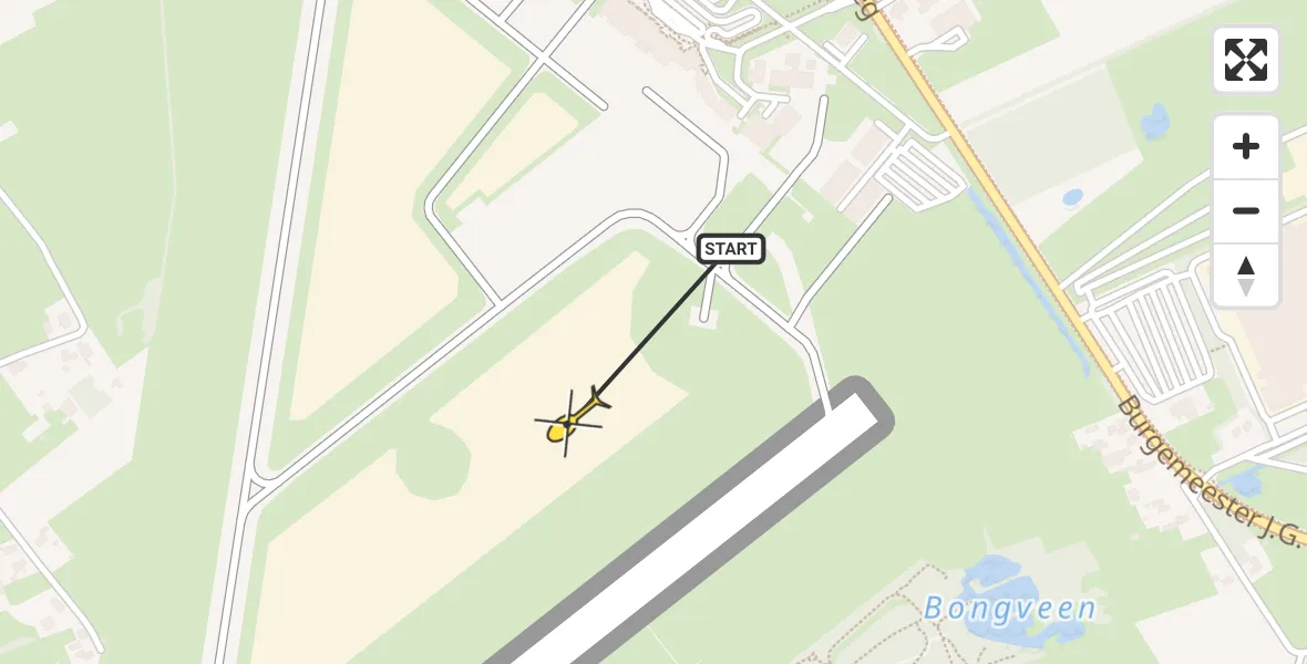 Routekaart van de vlucht: Traumahelikopter naar Groningen Airport Eelde