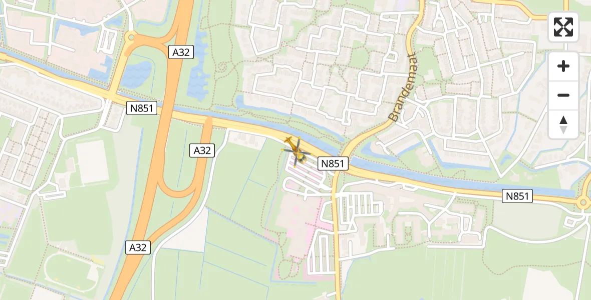 Vluchtroute Traumahelikopter Meppel - Meppel, 12 december 2022, 00:22