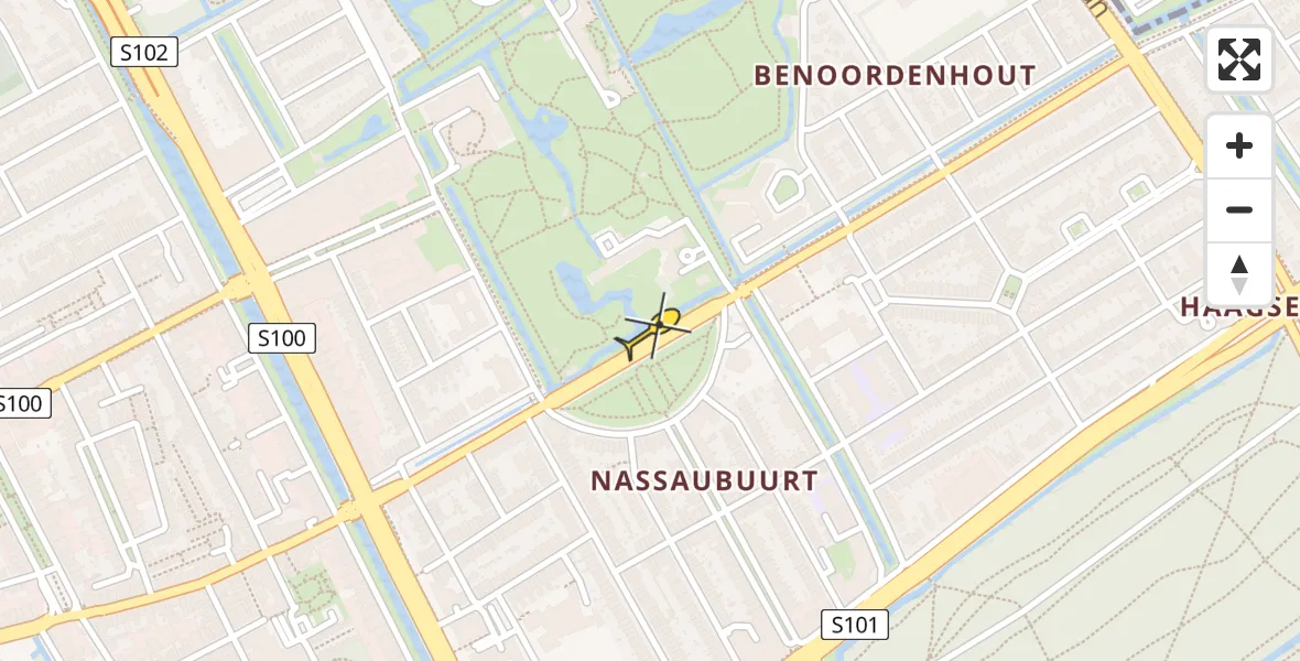 Routekaart van de vlucht: Lifeliner 2 naar Den Haag