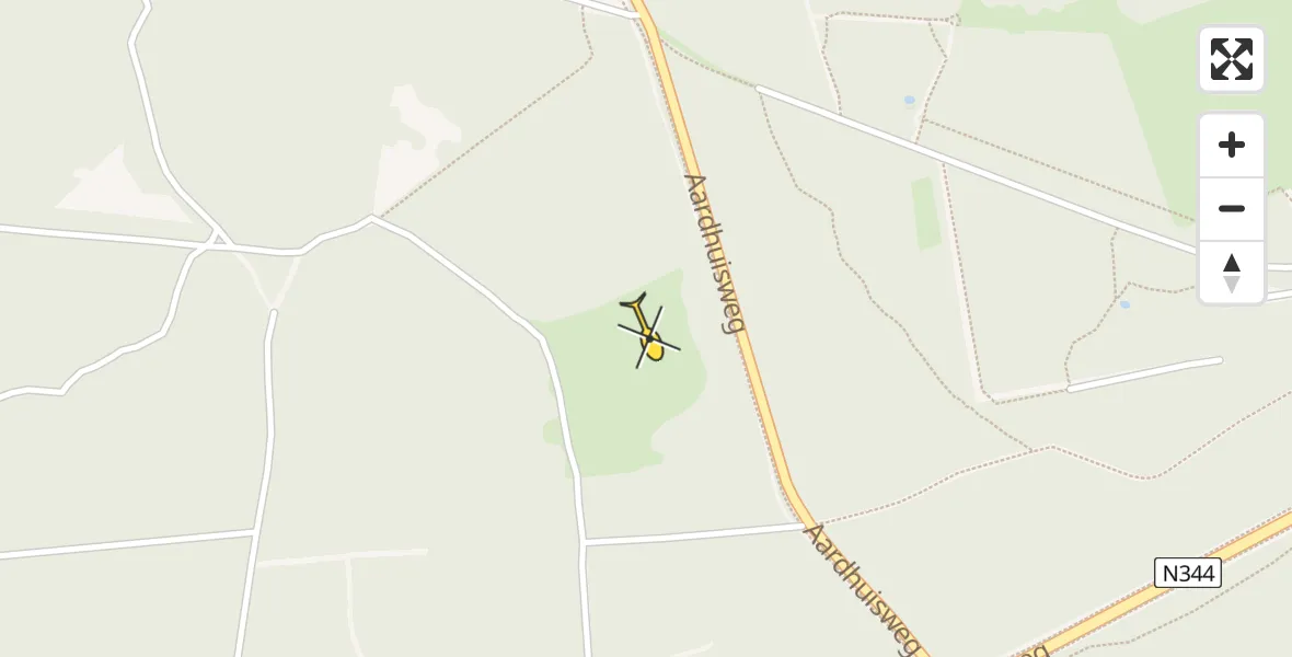 Routekaart van de vlucht: Politiehelikopter naar Uddel