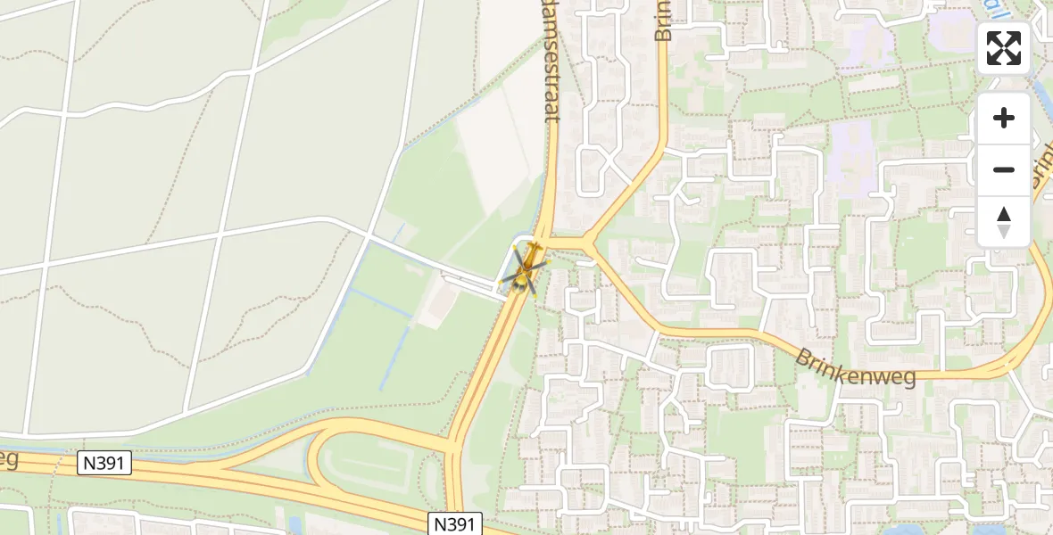 Vluchtroute Traumahelikopter Emmen - Emmen, 12 december 2022, 10:19