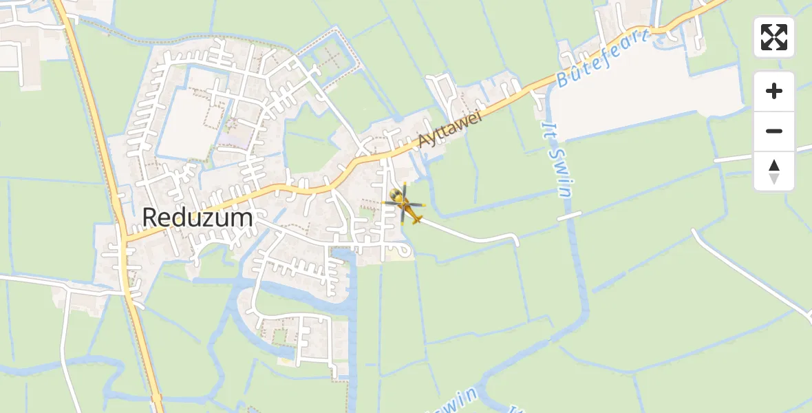 Vluchtroute Traumahelikopter Reduzum - Reduzum, 12 december 2022, 13:01