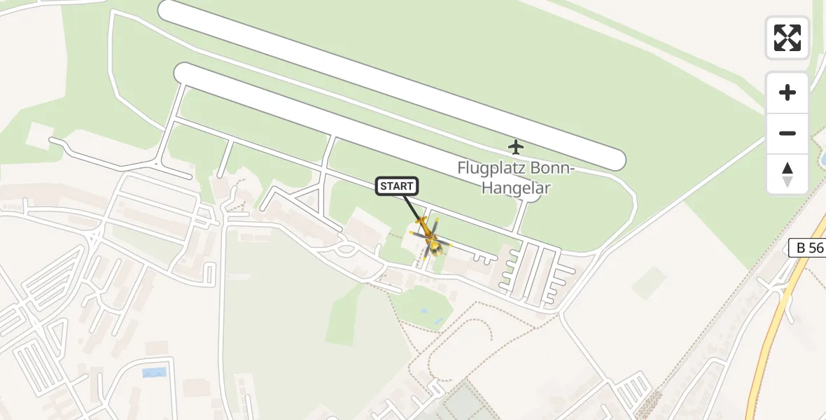 Vluchtroute Traumahelikopter Sankt Augustin - Sankt Augustin, 12 december 2022, 13:18