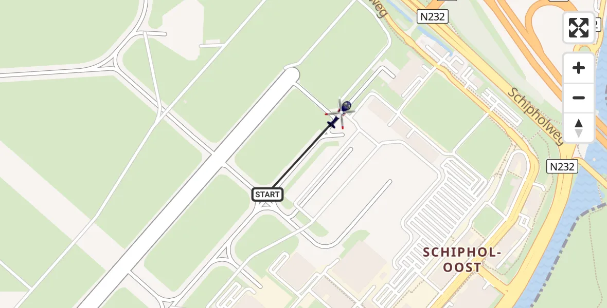 Vluchtroute Politiehelikopter Schiphol - Schiphol, 12 december 2022, 13:25