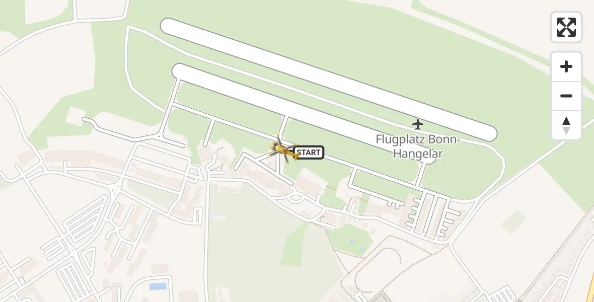 Vluchtroute Traumahelikopter Sankt Augustin - Sankt Augustin, 12 december 2022, 13:36
