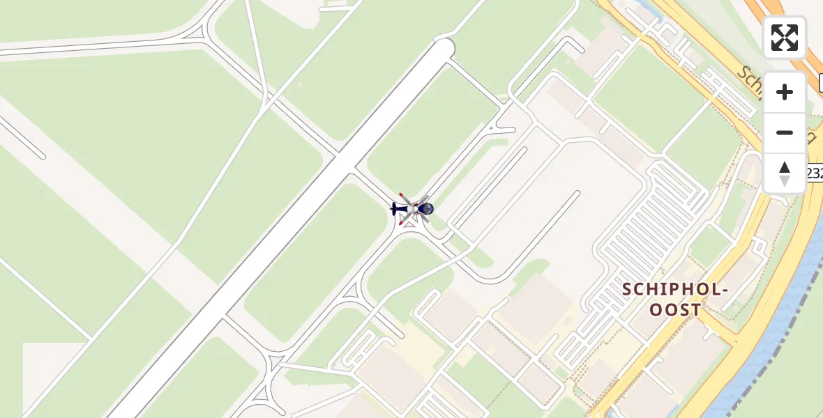 Vluchtroute Politiehelikopter Schiphol - Schiphol, 12 december 2022, 17:04