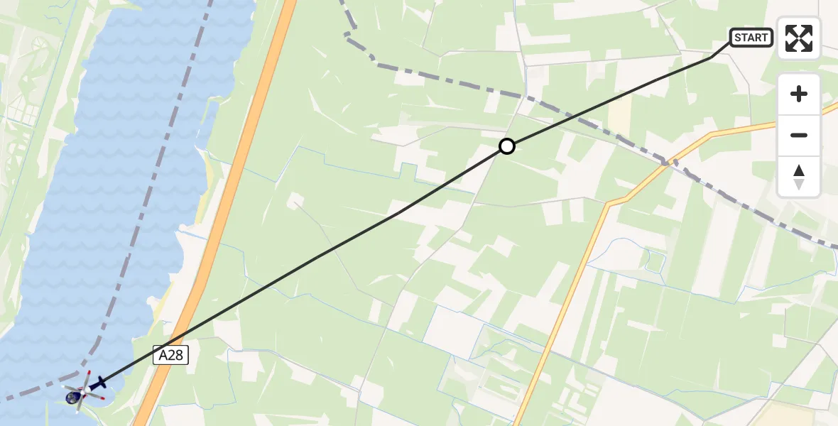 Vluchtroute Politiehelikopter Ermelo - Putten, 12 december 2022, 17:36