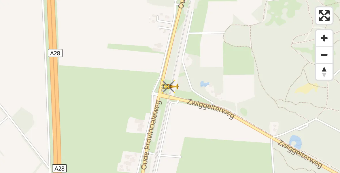 Vluchtroute Traumahelikopter Hooghalen - Hooghalen, 12 december 2022, 17:59