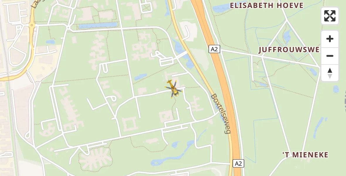 Vluchtroute Traumahelikopter Vught - Vught, 12 december 2022, 18:25