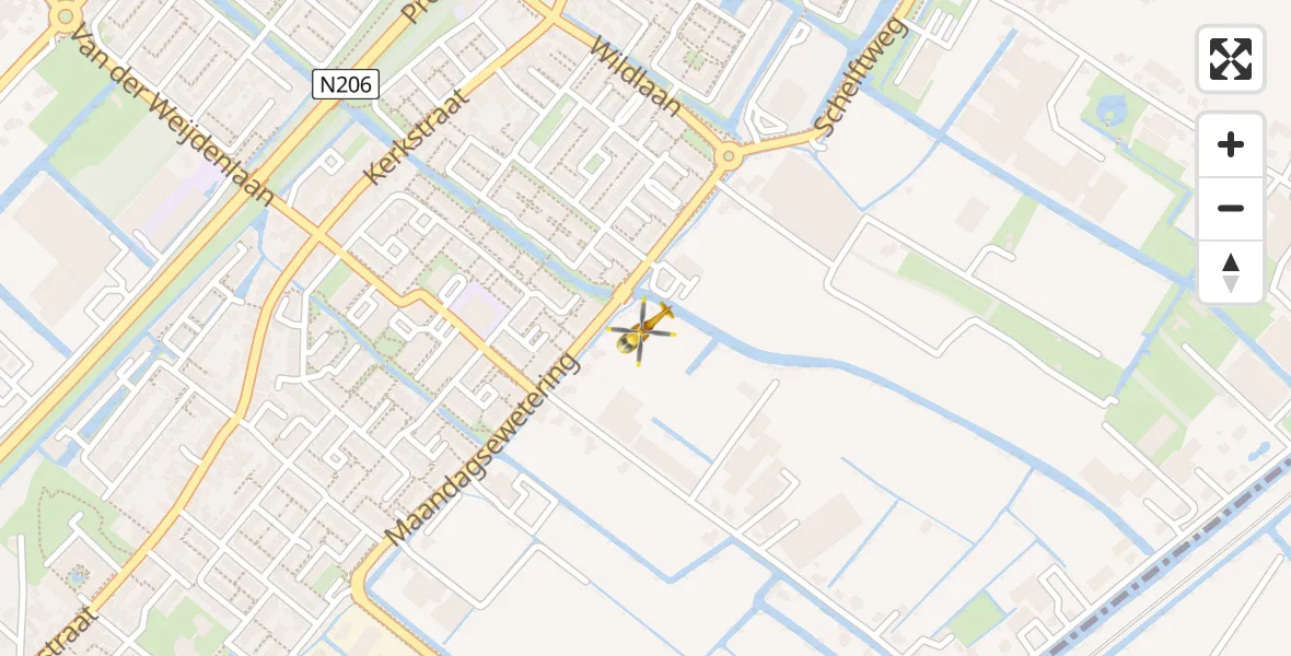 Vluchtroute Traumahelikopter Noordwijkerhout - Noordwijkerhout, 12 december 2022, 19:02