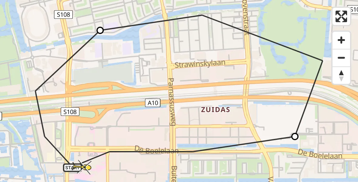 Routekaart van de vlucht: Lifeliner 1 naar VU Medisch Centrum Amsterdam