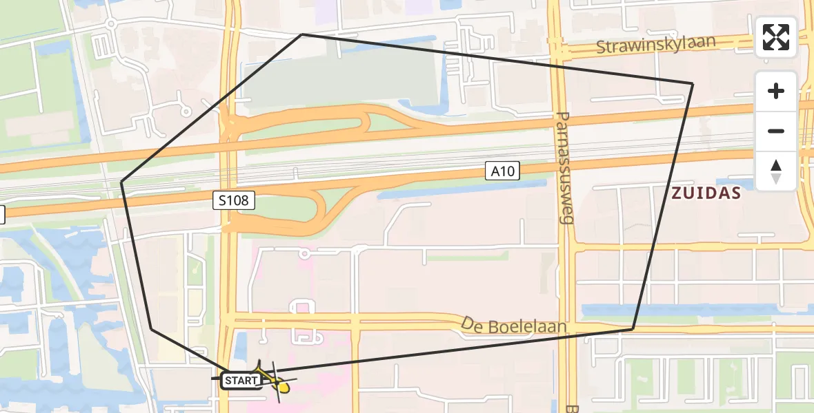 Routekaart van de vlucht: Lifeliner 1 naar VU Medisch Centrum Amsterdam