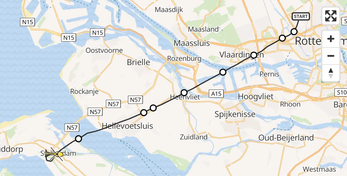 Routekaart van de vlucht: Lifeliner 2 naar Stellendam