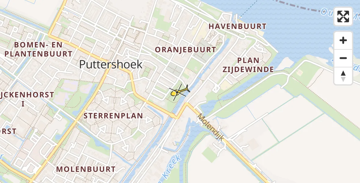 Routekaart van de vlucht: Lifeliner 2 naar Puttershoek