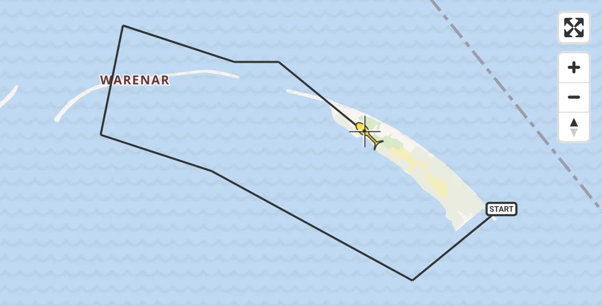 Routekaart van de vlucht: Politiehelikopter naar Muiden