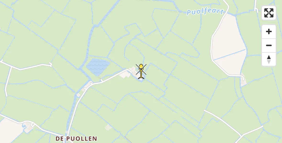 Routekaart van de vlucht: Ambulancehelikopter naar Dronryp