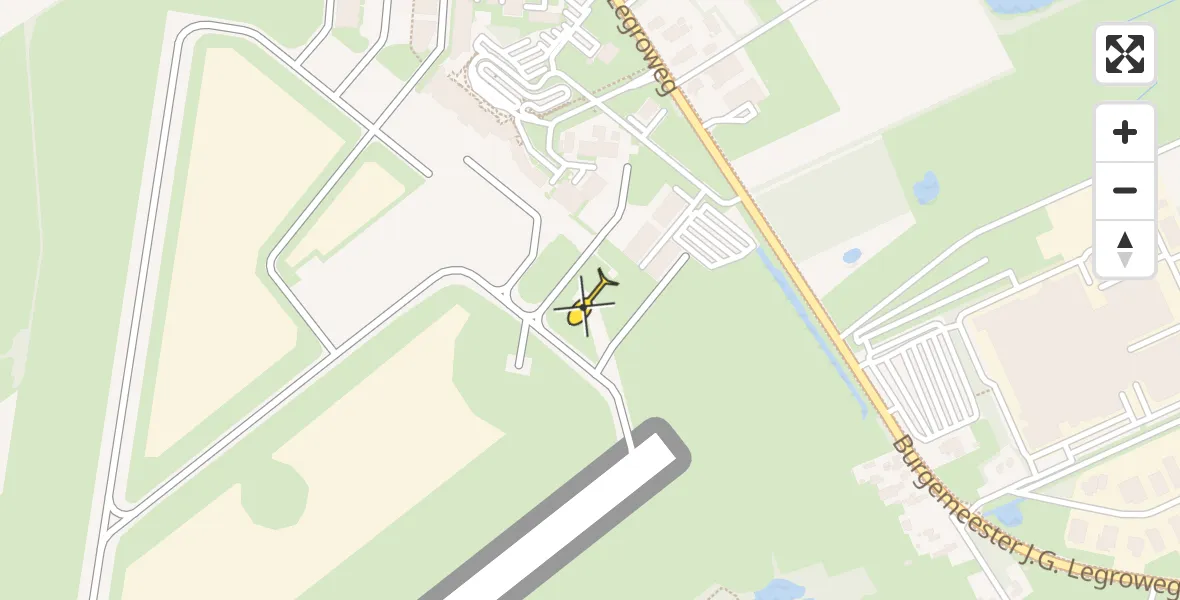 Routekaart van de vlucht: Traumahelikopter naar Groningen Airport Eelde