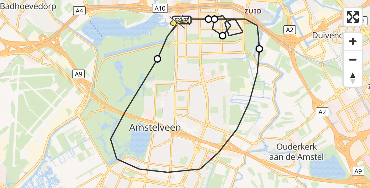 Routekaart van de vlucht: Lifeliner 1 naar VU Medisch Centrum Amsterdam