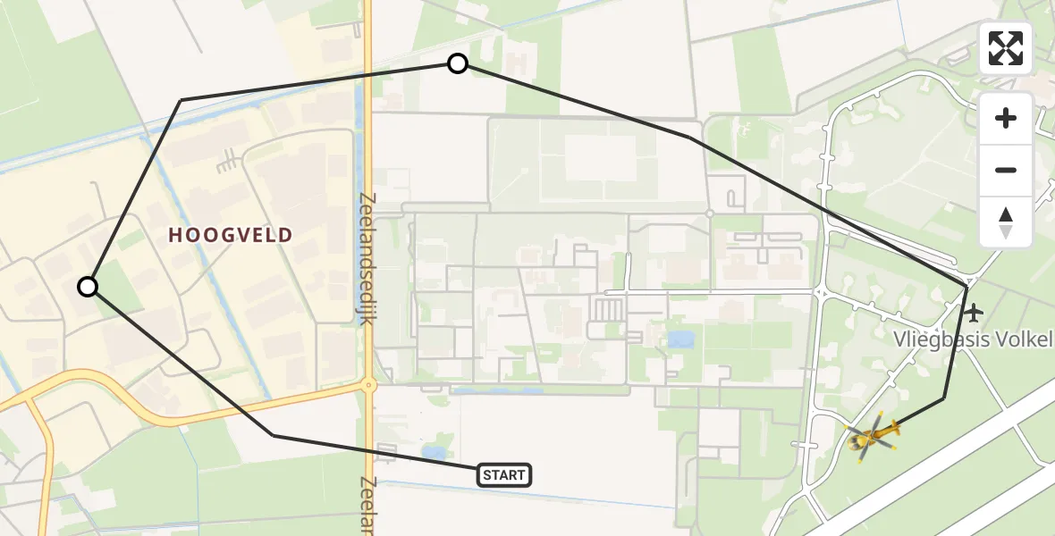Vluchtroute Traumahelikopter Vliegbasis Volkel - Vliegbasis Volkel, 19 december 2022, 12:53