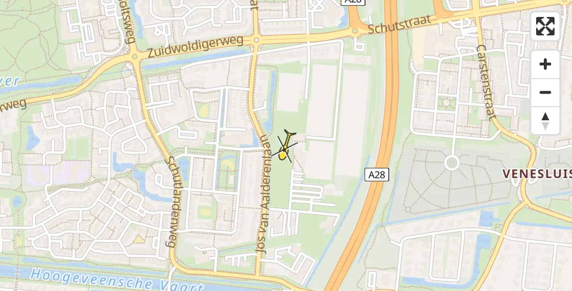 Routekaart van de vlucht: Lifeliner 4 naar Hoogeveen