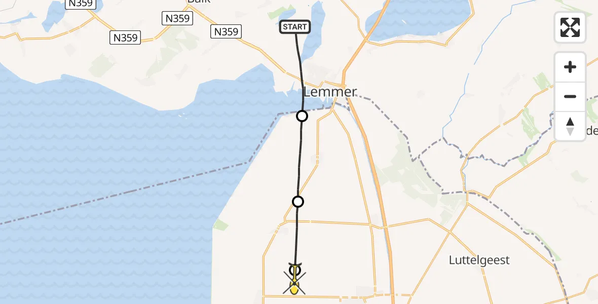 Routekaart van de vlucht: Ambulancehelikopter naar Espel