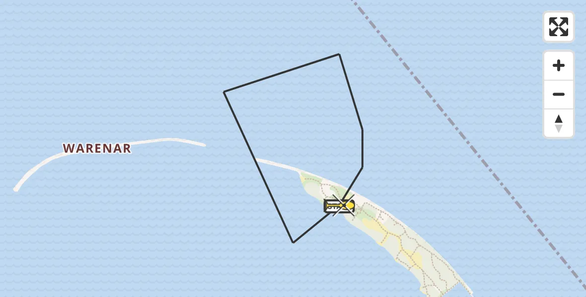 Routekaart van de vlucht: Politiehelikopter naar Muiden