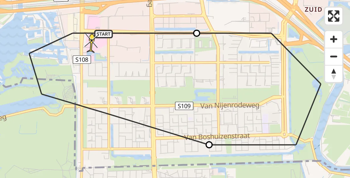 Routekaart van de vlucht: Lifeliner 1 naar VU Medisch Centrum Amsterdam