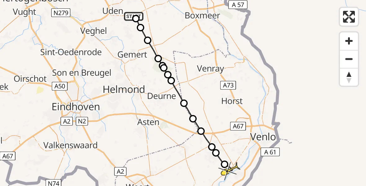 Routekaart van de vlucht: Lifeliner 3 naar Kessel