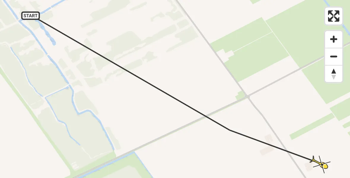 Routekaart van de vlucht: Ambulancehelikopter naar Scheerwolde