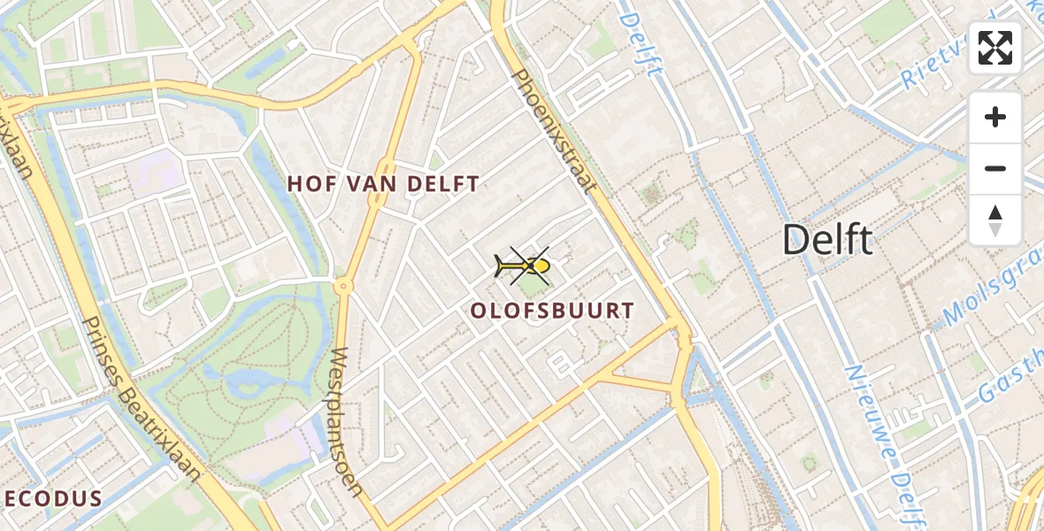 Routekaart van de vlucht: Lifeliner 2 naar Delft