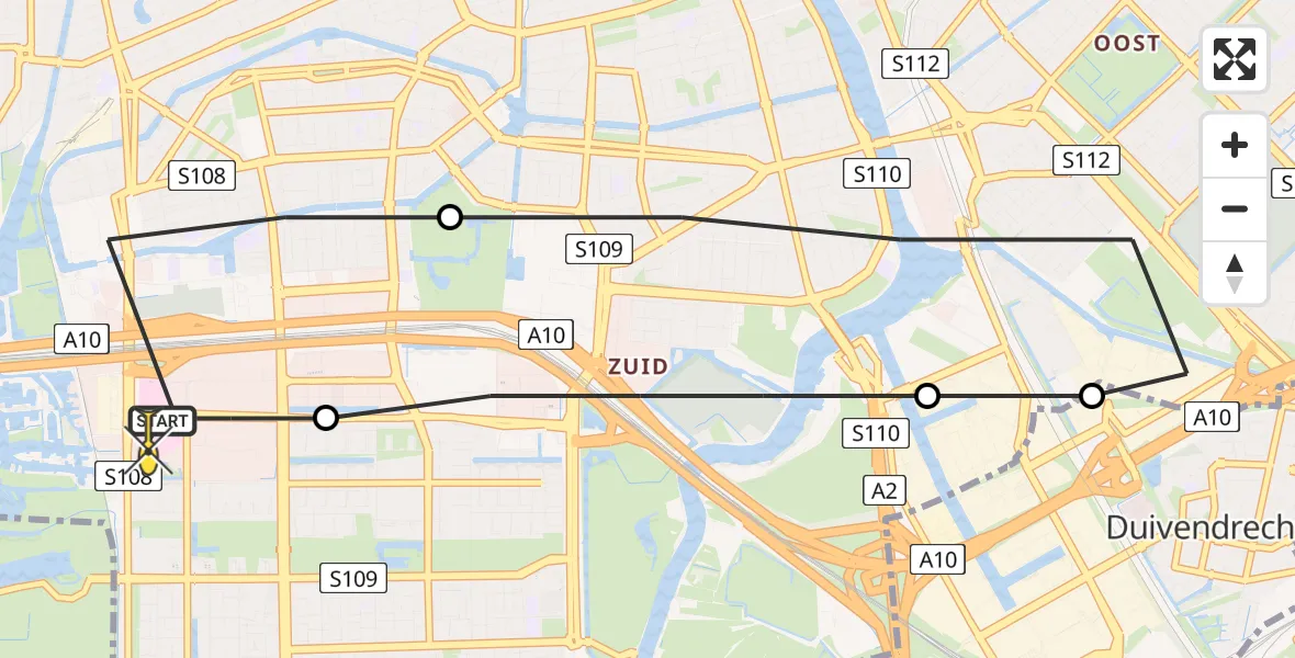 Routekaart van de vlucht: Lifeliner 1 naar VU Medisch Centrum Amsterdam